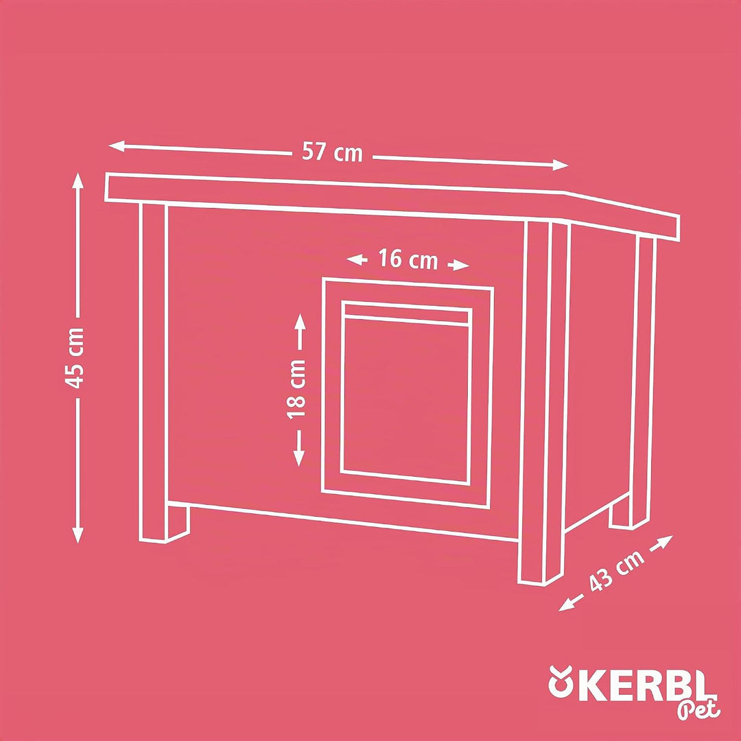 Kerbl ECO-Katzenhaus „Eli“, ECO-Recyclingmaterial, 60% Kunststoff / 40% Holz, Aufklappbares Dach, We