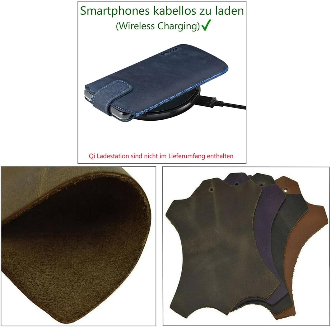 Suncase Leder Tasche kompatibel mit iPhone 16 Pro (6,3 Zoll) Hülle mit ZUSÄTZLICHER Transparent Case
