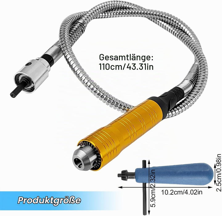 Biegsame Welle, Bohrwelle Verlängerung, Flexible Bohrwelle, Bohrmaschinenwelle mit 6mm Flexwellen-Ve
