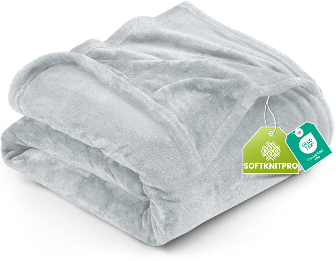Utopia Bedding Kuscheldecke flauschig Fleecedecke [150x200 cm, Hellgrau] 150x200 cm Hellgrau, 150x20