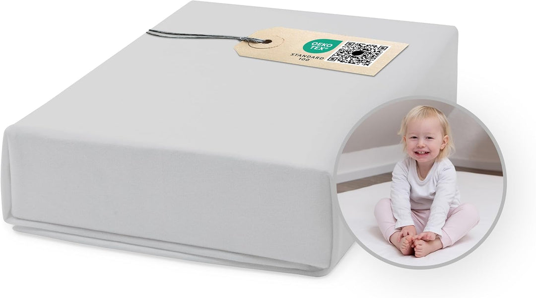 Ehrenkind® Spannbettlaken für Babybett Kinderbett | 100% Bio-Baumwolle Spannbettlaken 180x200 | Atmu