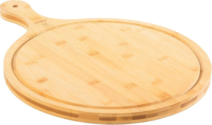 cozze®Pizzaschneidbrett m/Griff Ø350x20 mm.