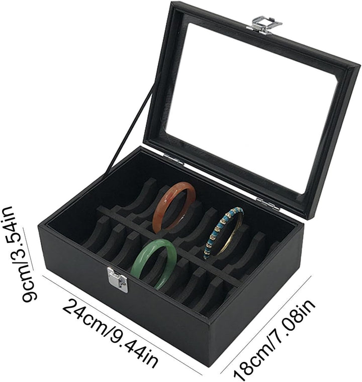 Armband-Aufbewahrungsbox, Armreif-Organizer-Box | PU-Leder-Vitrine, 10/20 -Fächer, Armreif-Aufbewahr