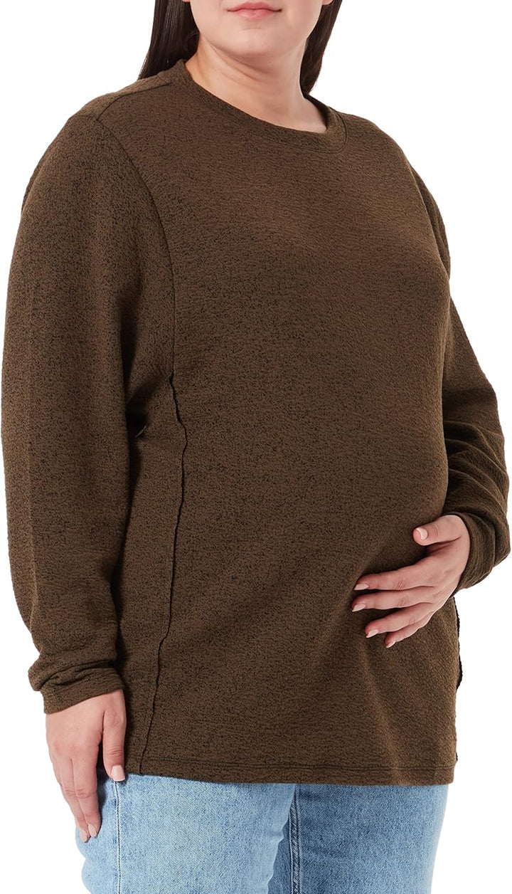 Noppies Damen Sweater Onarga Nursing Long Sleeve Pullover 36 Dark Olive - P981, 36 Dark Olive - P981