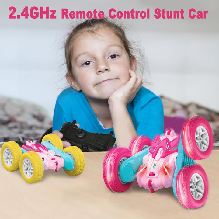 seveclotree Ferngesteuerte Auto für Mädchen Kinder,4WD 2.4 Ghz Fernbedienung 360° Flip RC Stunt Auto