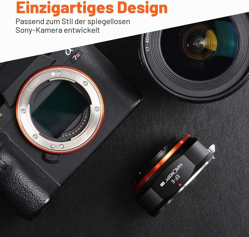 K&F Concept M12105 EOS-NEX Hochpräziser Manueller Objektivadapter Canon EOS an Sony Adapter Ring für