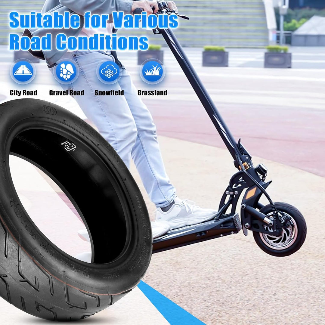 E Scooter Reifen 10x2.70-6.5 Schlauchlos Tubeless mit Ventil, Langlebig & Verschleissfester, Gute Gr