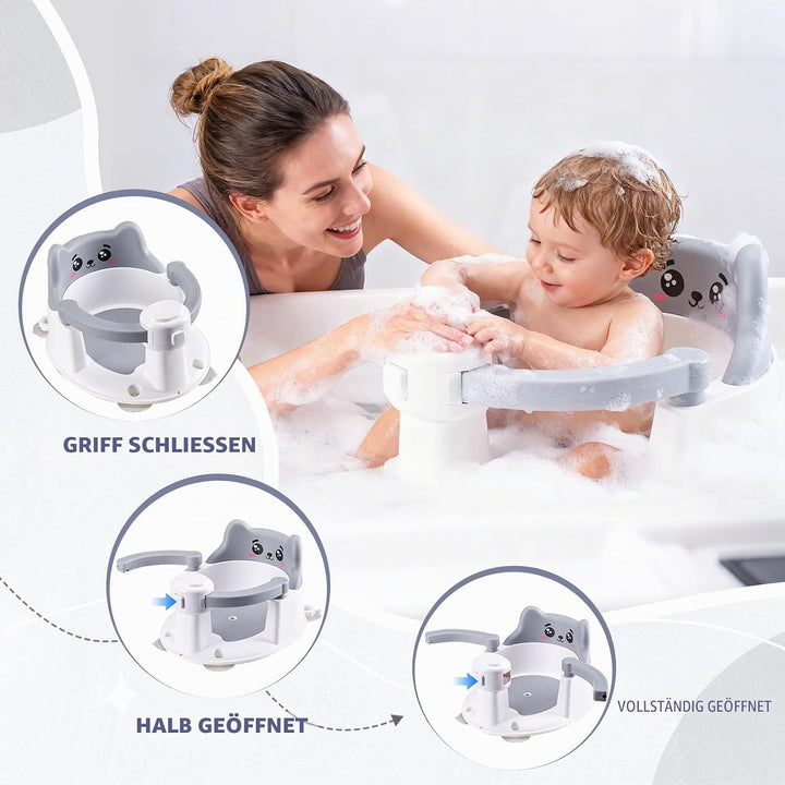 Badewannensitz Baby ab 6 Monate, Badesitz Baby Badewanne Sitz, Rutschfester badesitz baby mit 4 Saug