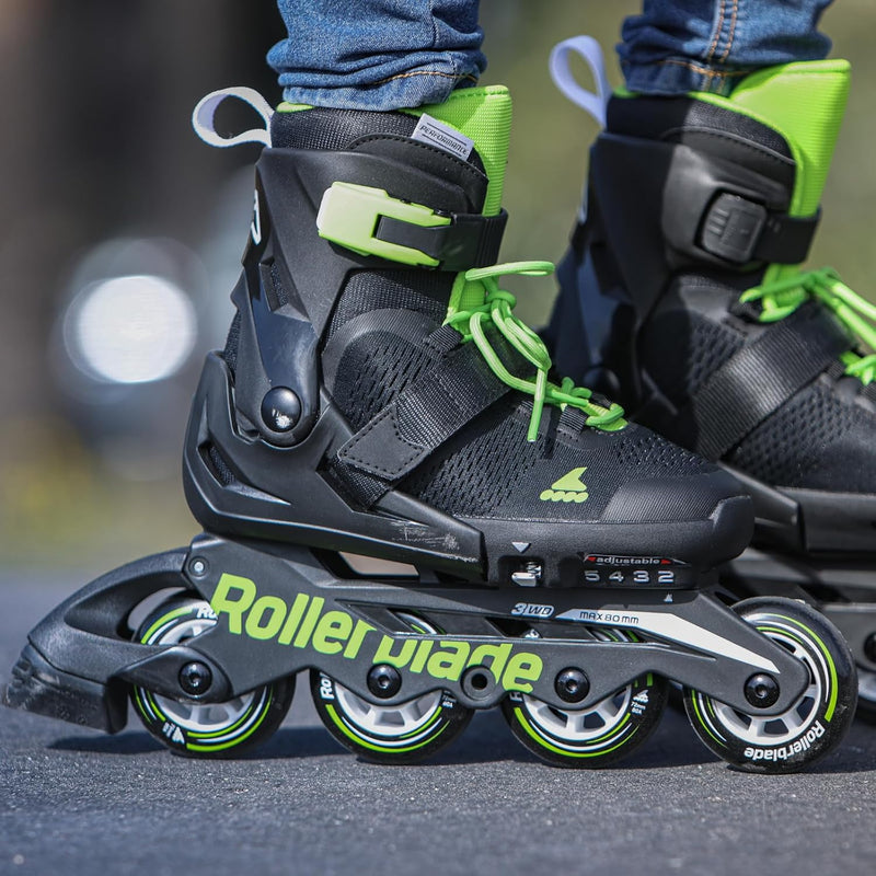 Rollerblade Unisex Jugend Microblade Inline Skates 21 Nero/Verde, 21 Nero/Verde