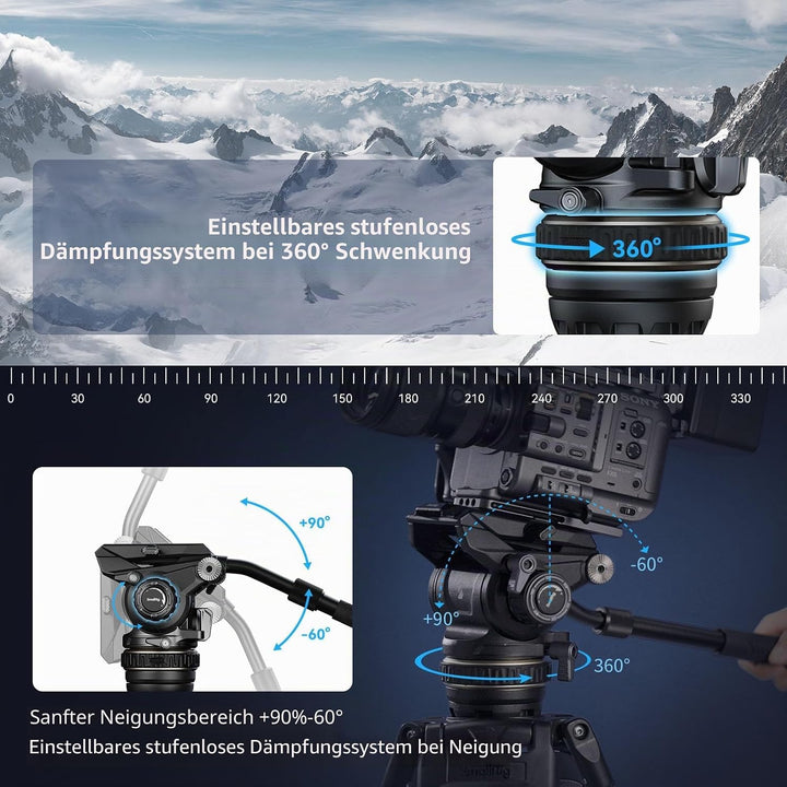 SMALLRIG AD-120 FreeBlazer Carbonfaser Videostativ Kit, 77" Videostativ mit 6 Stufigem Gegengewicht,