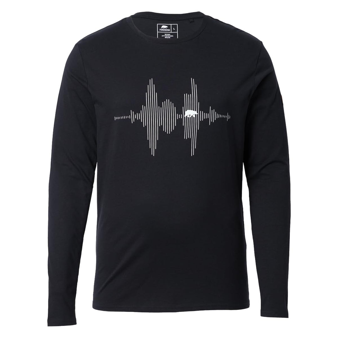 FORSBERG Longsleeve mit Audiowelle XXL Schwarz, XXL Schwarz