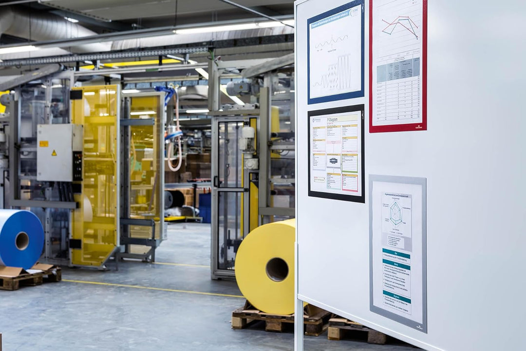 Durable Info-Rahmen Duraframe Magnetic (A3, Magnetrahmen für metallische Oberflächen) 5 Stück, silbe