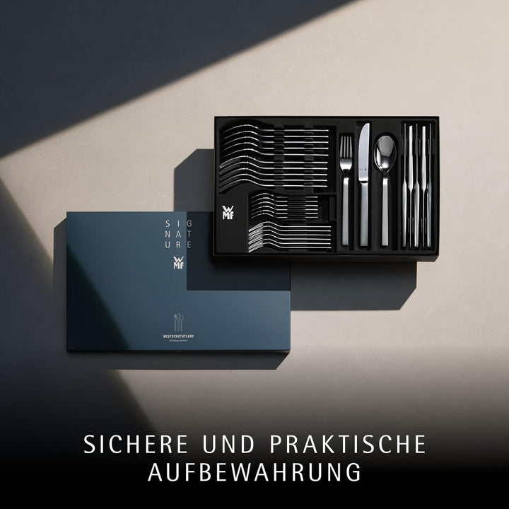 WMF Lyric Plus Edelstahl Besteck Set 6 Personen, Essbesteck Set 30teilig, Hohlheftmesser, Cromargan