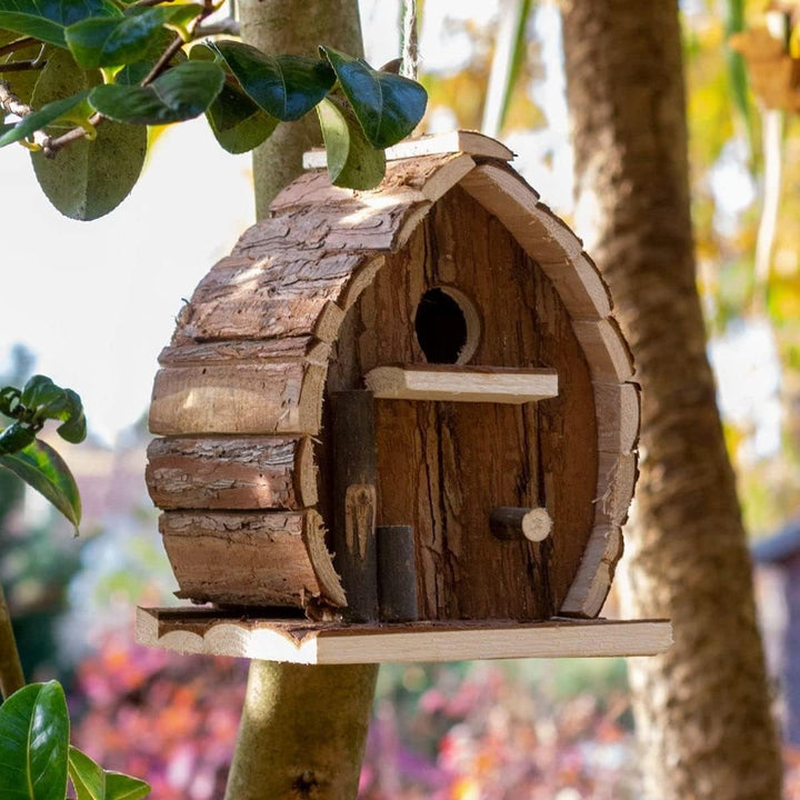 CKB LTD Nistkästen für Vögel Haus Holz Vogelhaus zum Aufhängen Hänge für Wildvögel rustikal natürlic