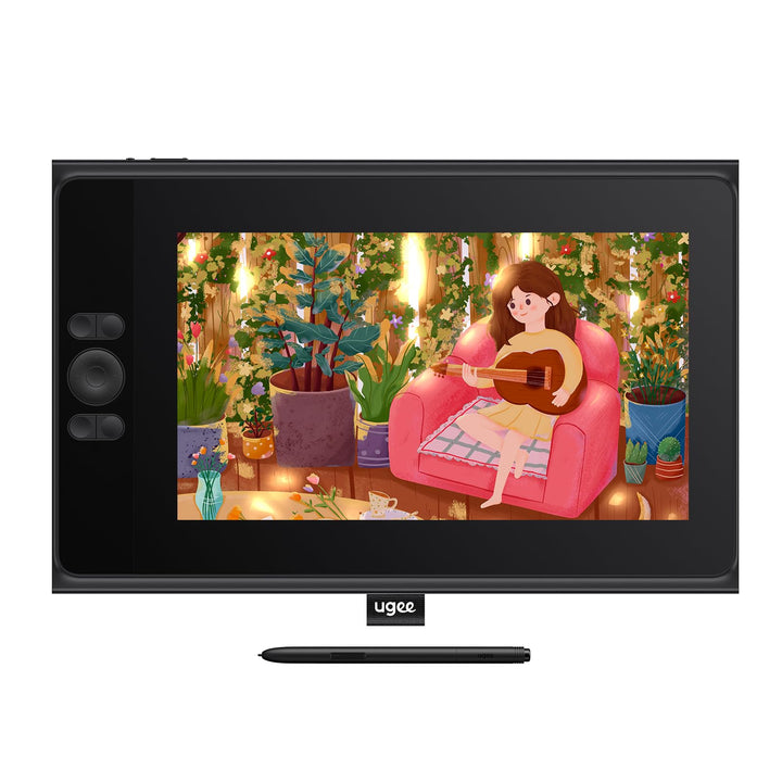 ugee UE12 11,6 Zoll Grafiktablett mit Display,Pen Display mit 124% sRGB mit 8 Shortcut-Tasten Ultra-