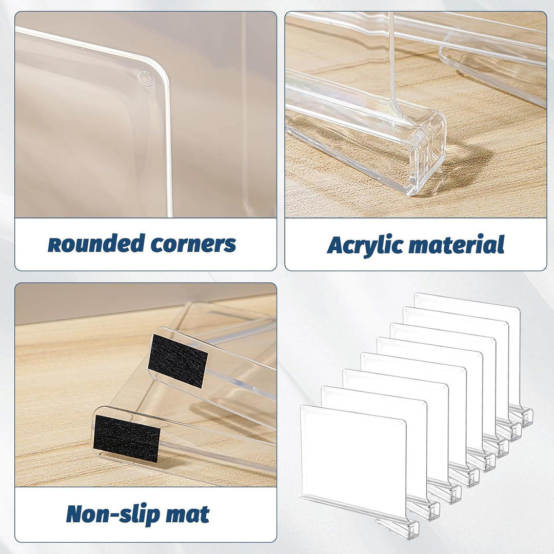 Kasanni 8 StüCk Regaltrenner Transparente Acryl-Regaltrenner 30x20cm Multifunktionaler Regaltrenner