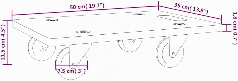 vidaXL Rollbretter 2 STK., Transportroller mit Anti Rutsch Oberfläche, Transporthilfe für Umzug Möbe