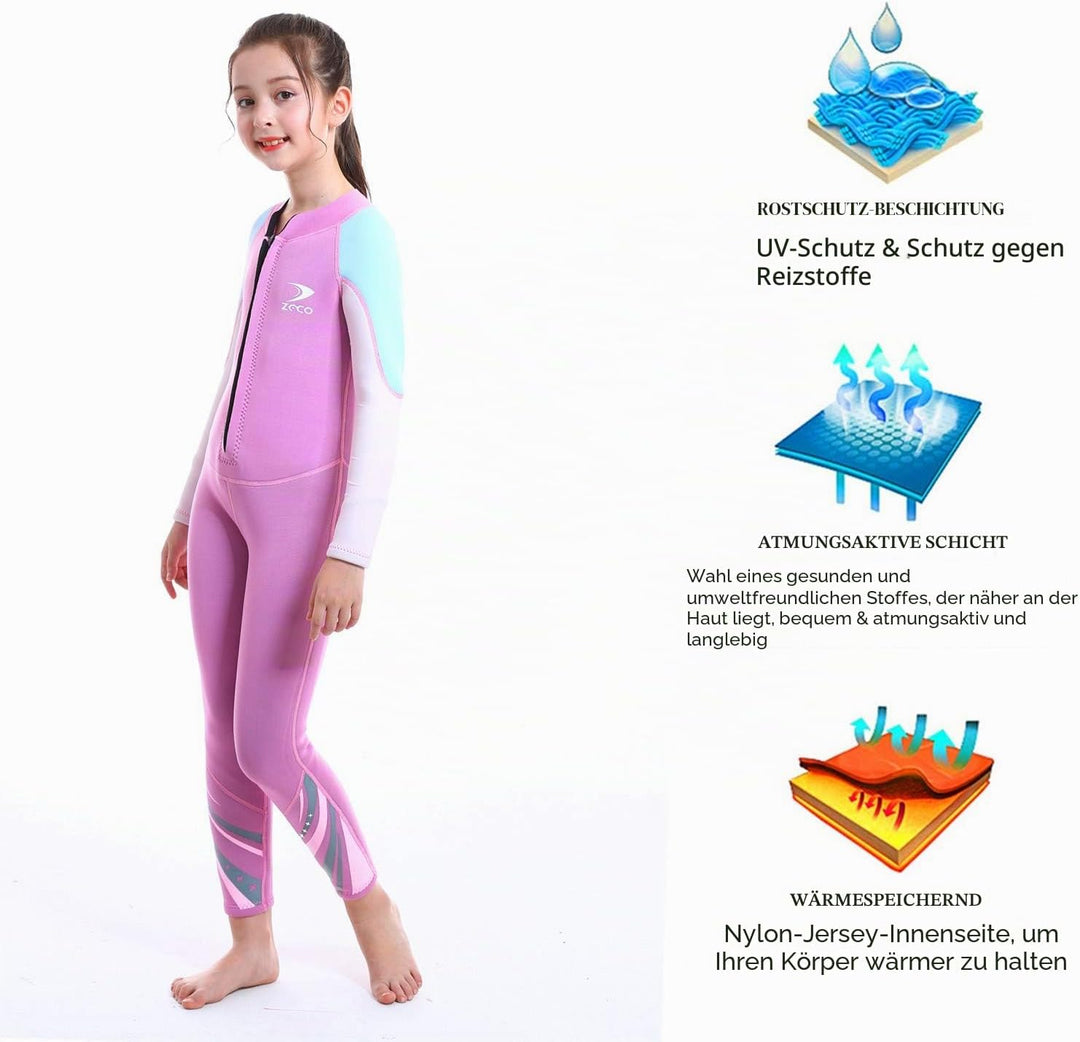 ZCCO Kids Neoprenanzug, 2,5 mm Neopren-Thermo-Badeanzug, Jugend-Badeanzug für Jungen und Mädchen Wär