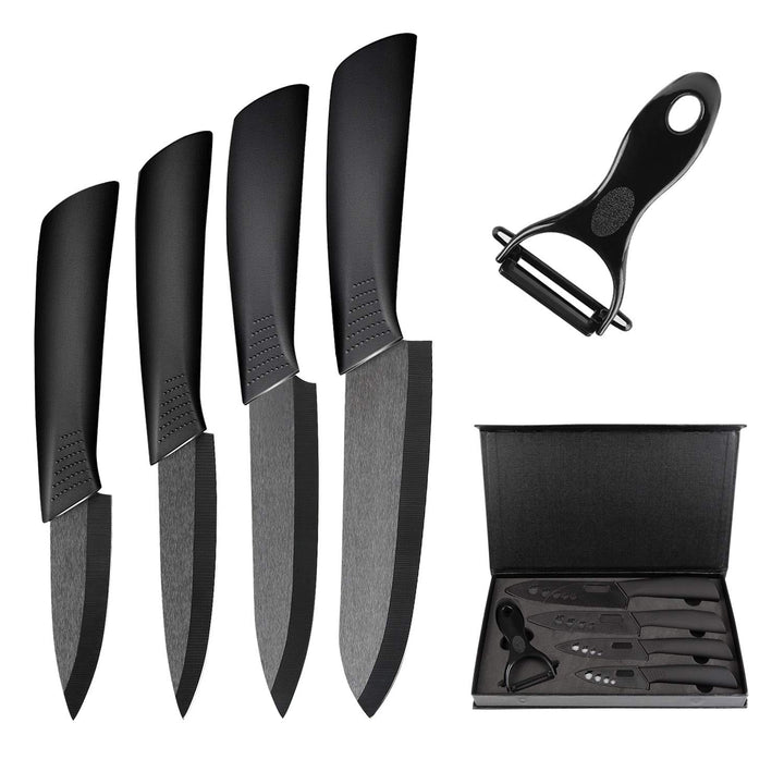 Ballery keramikmesser, Keramikmesser Set mit Schutzhülle, Küchenmesser Set mit 4-teilig Messer und 1