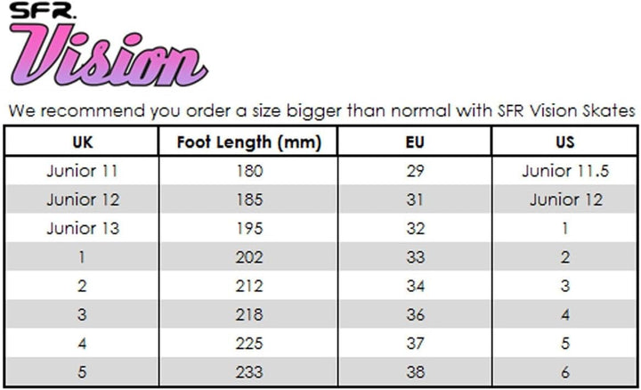 SFR Kinder Vision Canvas Rollschuhe UK13/EU32 Schwarz/Blumenmuster, UK13/EU32 Schwarz/Blumenmuster