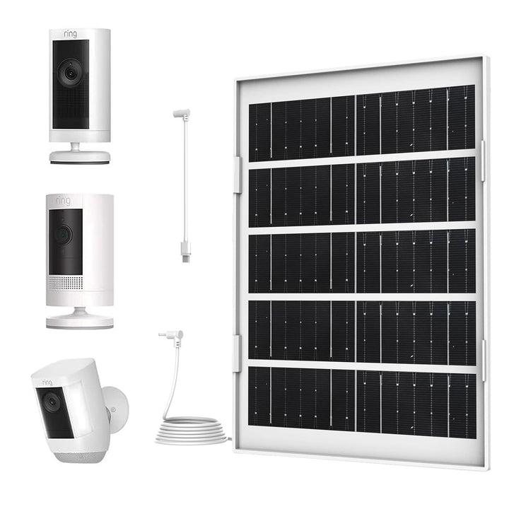 Solarpanel für Ring Kameras – 5V7W Solarmodul mit 4m Kabel, Kompatibel mit Ring Stick Up Cam Pro/Spo