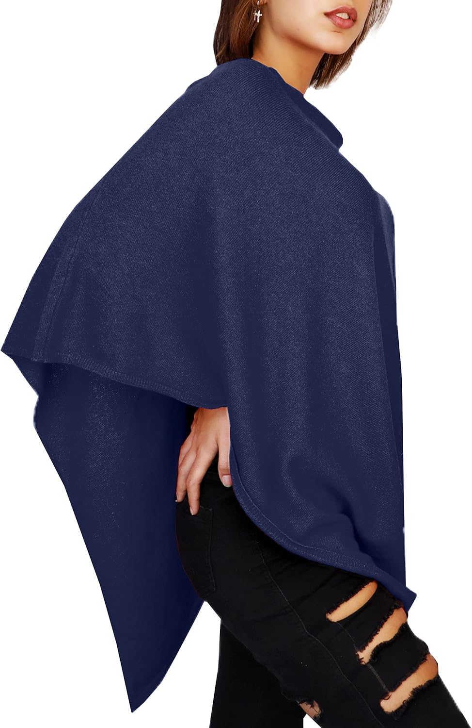 JOPHY & CO. Damen-Poncho aus Kaschmir-Mischung S Dunkelblau, S Dunkelblau