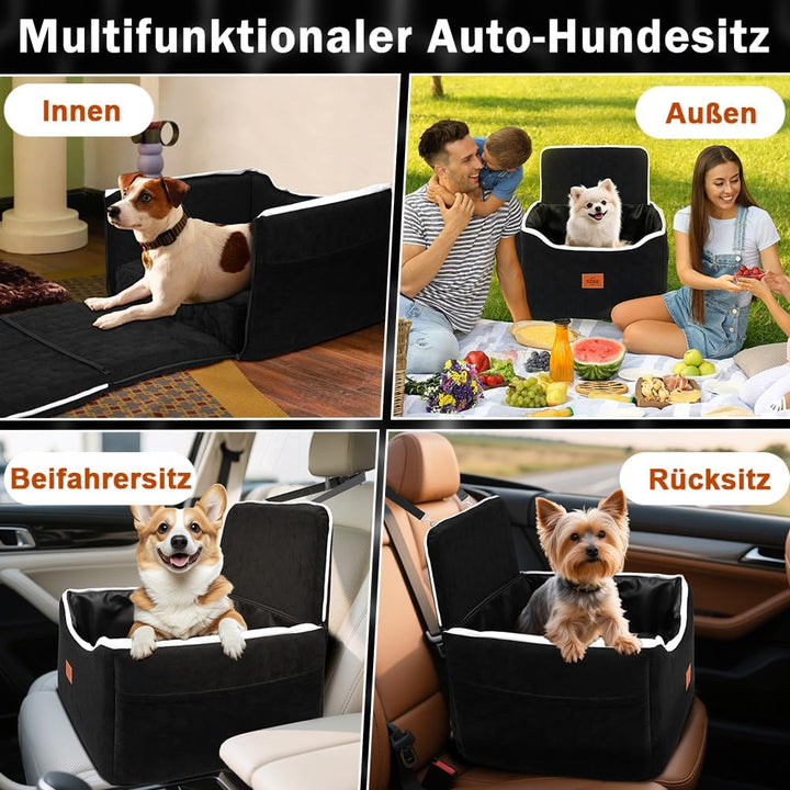 SZEE Stabiler Reise Hunde Autositz für Kleine/Mittlere Hunde bis 15 Kg, Einzigartiger Hundesitz Auto