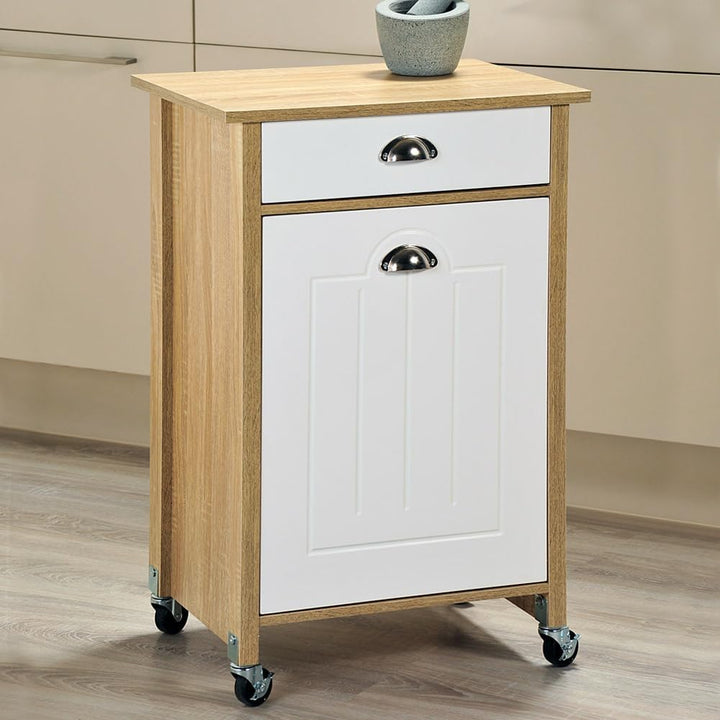 Kesper |Küchenwagen mit Mülltrennsystem, Material: Faserplatte, Masse: B 50 x H 78,5 x T 37 cm, Farb