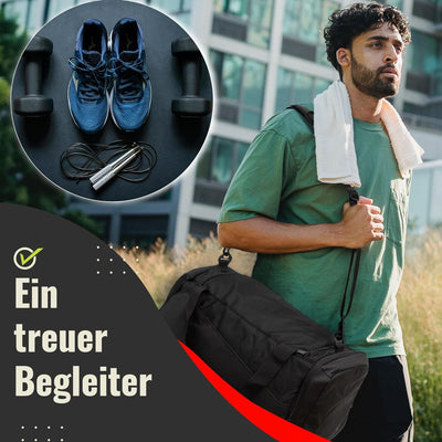 achilles Sporttasche mit Schuhfach, Fitness-Tasche, Trainingstasche, Gym-Bag, Reisetasche, Schwarz,