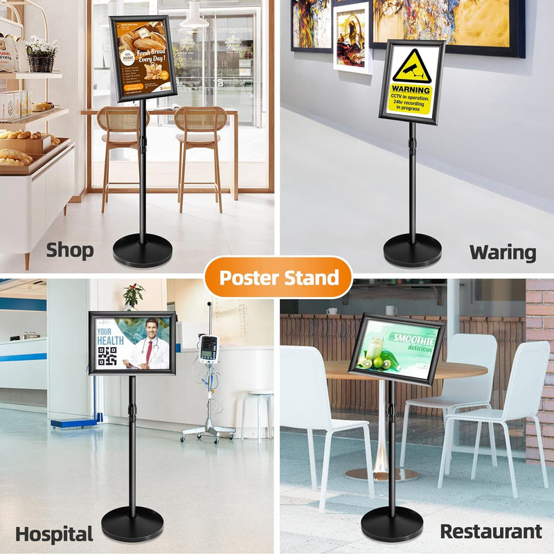 VAIIGO A4 Infoständer Höhenverstellbar Aluminium DIN A4 Plakatständer Informationsständer Präsentati