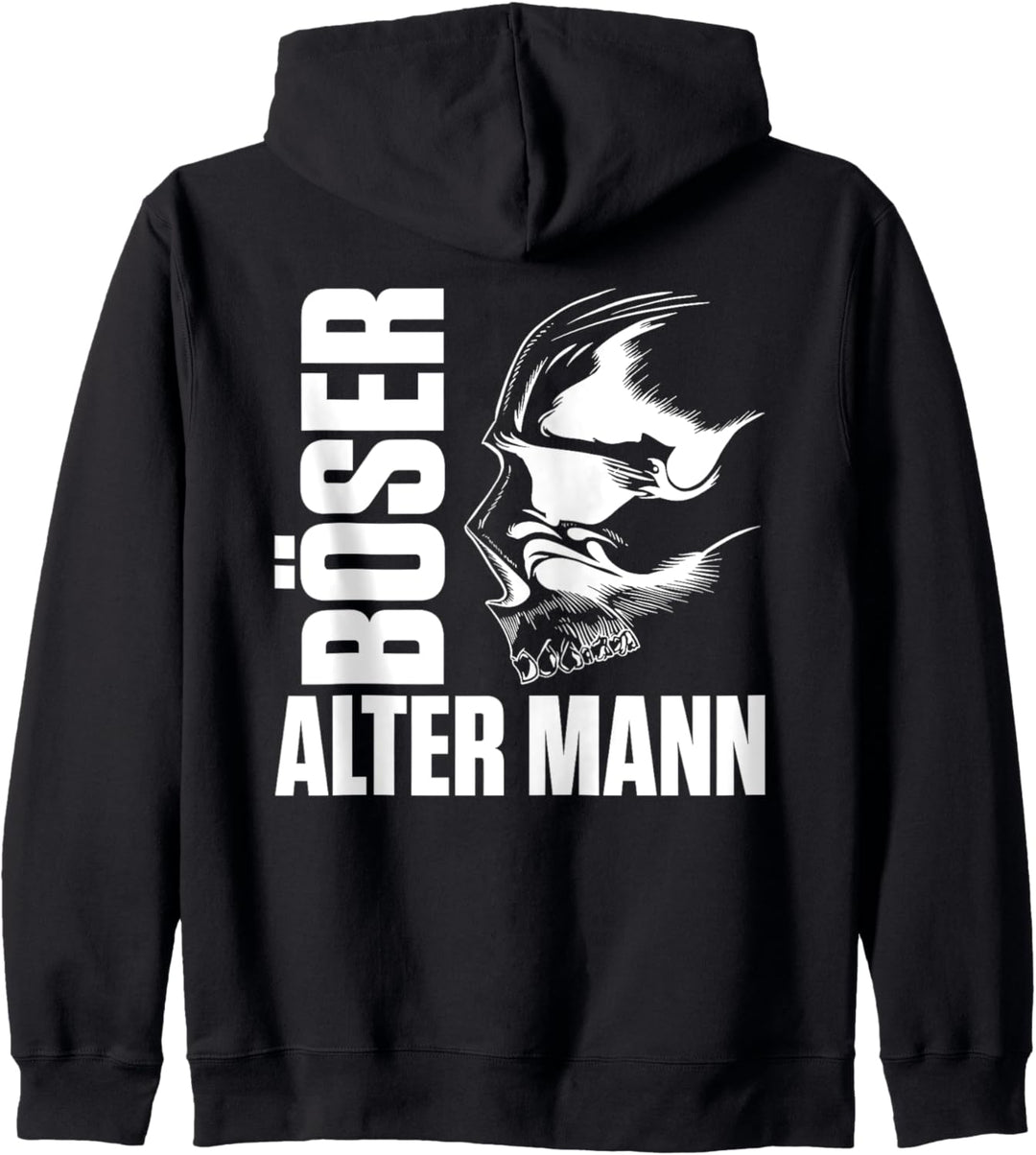 Backprint Böser alter Mann Totenschädel Kapuzenjacke