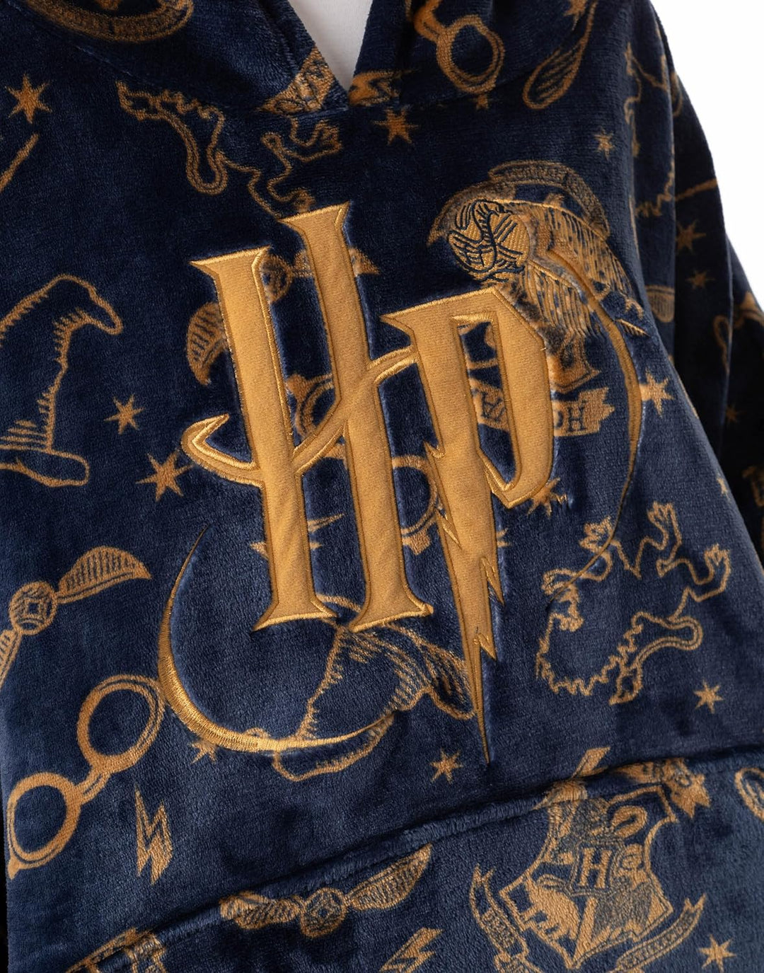 Harry Potter Vuddie Übergrosser Decken-Hoodie für Männer und Frauen, Symbole und Logo, Flauschiger F