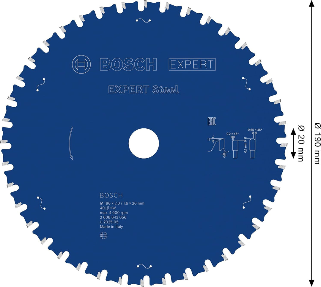 Bosch Accessories Bosch Professional 1x Kreissägeblatt Expert for Steel (für Stahl, Sägeblatt Ø 190