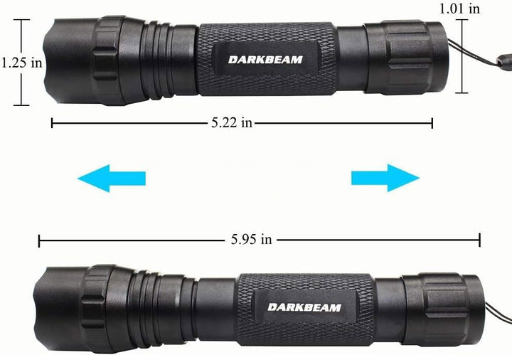 DARKBEAM Grünes licht Taschenlampe Taktische LED Aufladbar USB, 501BS hohe Lumen Zoomable Grüne Tasc