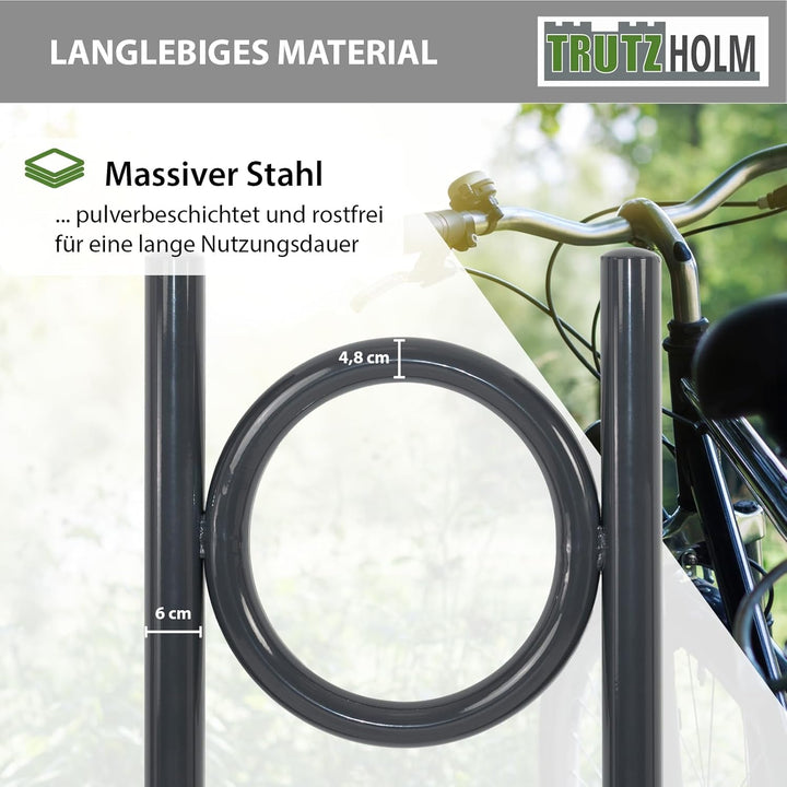 TRUTZHOLM Fahrradanlehnbügel 115 x 52 cm Stahl pulverbeschichtet Rohrdurchmesser Ø 60 mm Fahrradstän
