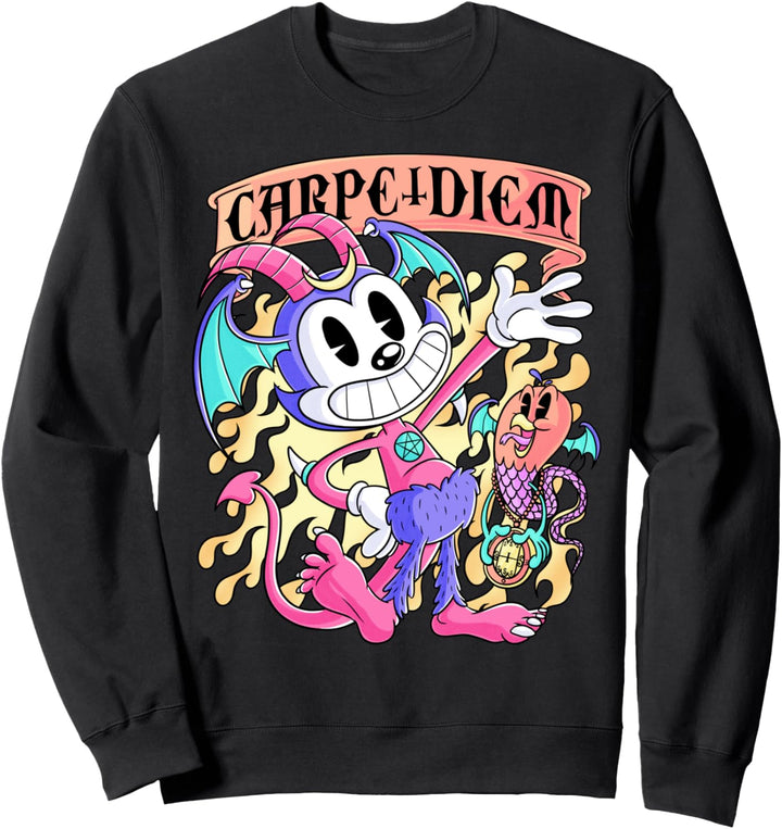Blackcraft Kawaii Siegel Amon Dämon Carpe Diem Pastell Goth Sweatshirt