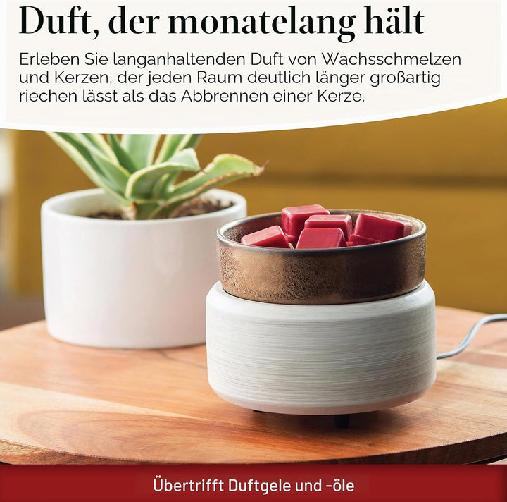 CANDLE WARMERS ETC 2in1 Kerzen- und Duftwärmer zum Erwärmen von Duftkerzen oder Wachsschmelzen und T