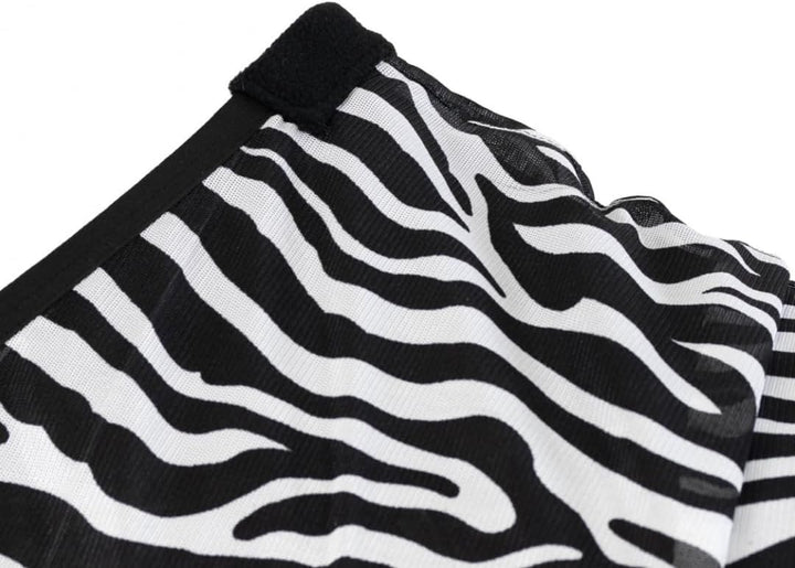 RL24 - Zebra Fliegendecke mit Kreuzgurt – reissfeste & feinmaschige Pferdedecke – Weidedecke zum Sch