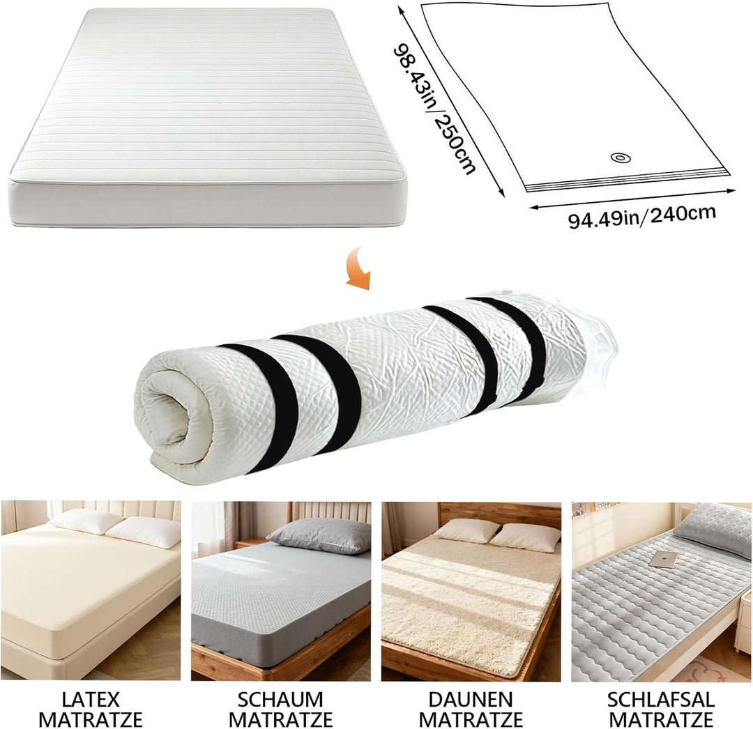 Dicke, starke Jumbo-Vakuum-Aufbewahrungsbeutel (240 x 250 cm) – für Matratzen (Super King/Double/Que