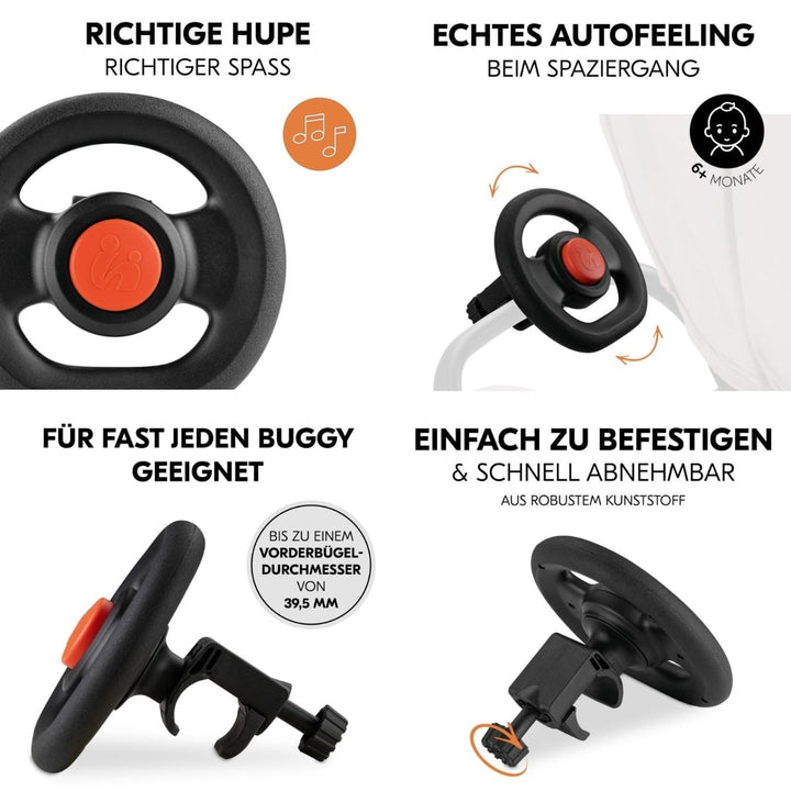 hauck Buggy Rapid 4 mit Lenkrad und XXL Zubehörpaket (Insekten- & Regenschutz) | Sportbuggy mit Lieg