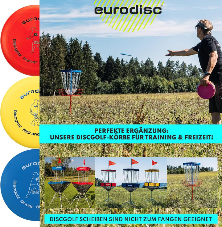 Eurodisc Disc Golf Einsteiger-Starterset SQU ROT Putter Midrange Driver PDGA approved