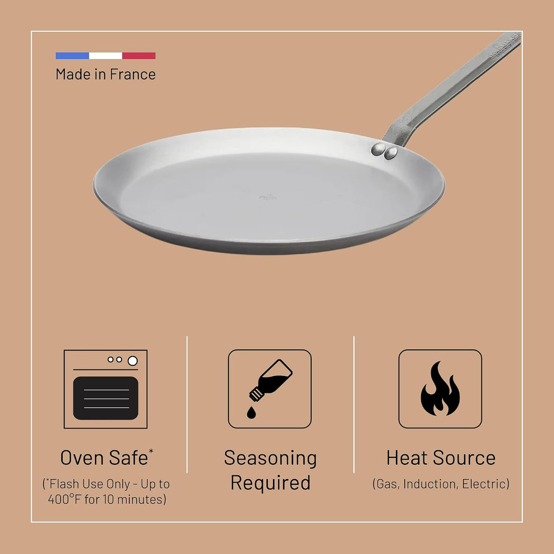 De Buyer - Crêpe-Pfanne MINERAL B aus Eisenstahl -24 cm Durchmesser - 5615.24