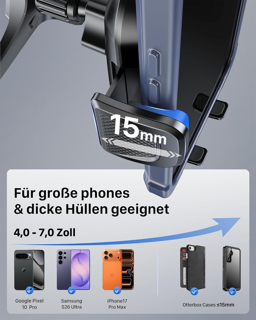 YOSH Handyhalterung Auto für Runde Lüftung [2.0 Upgrade für Audi], Upgrade-Dreieckshaken für Audi A1