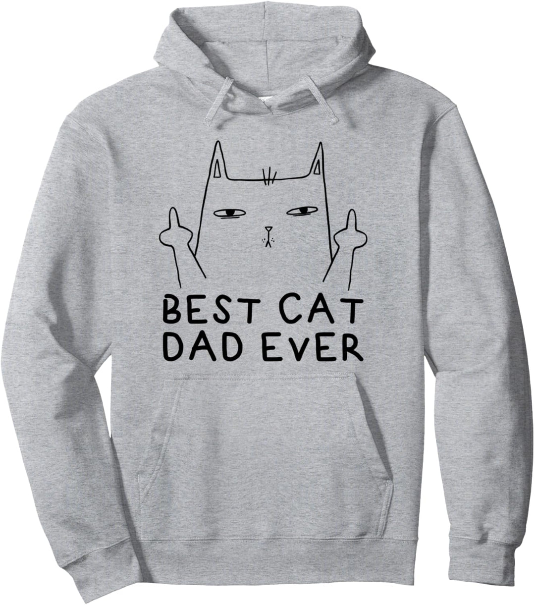 Best Cat Dad Ever Unhöfliche Mittelfinger Katze Katzen-Papa Pullover Hoodie