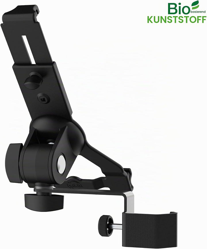 K&amp;M 19765 Tablet-PC-Halter Biobased Kunststoff - Zubehör für Mikrofon-Stative, neigbar - geeignet fü