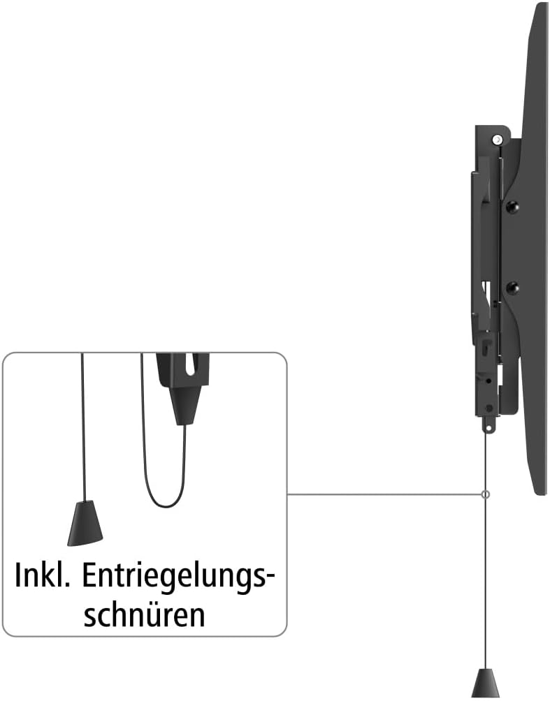 Hama TV Wandhalterung, starr, mit Diebstahlschutz (TV Wandhalterung 32-65 Zoll, VESA 100x100 bis VES