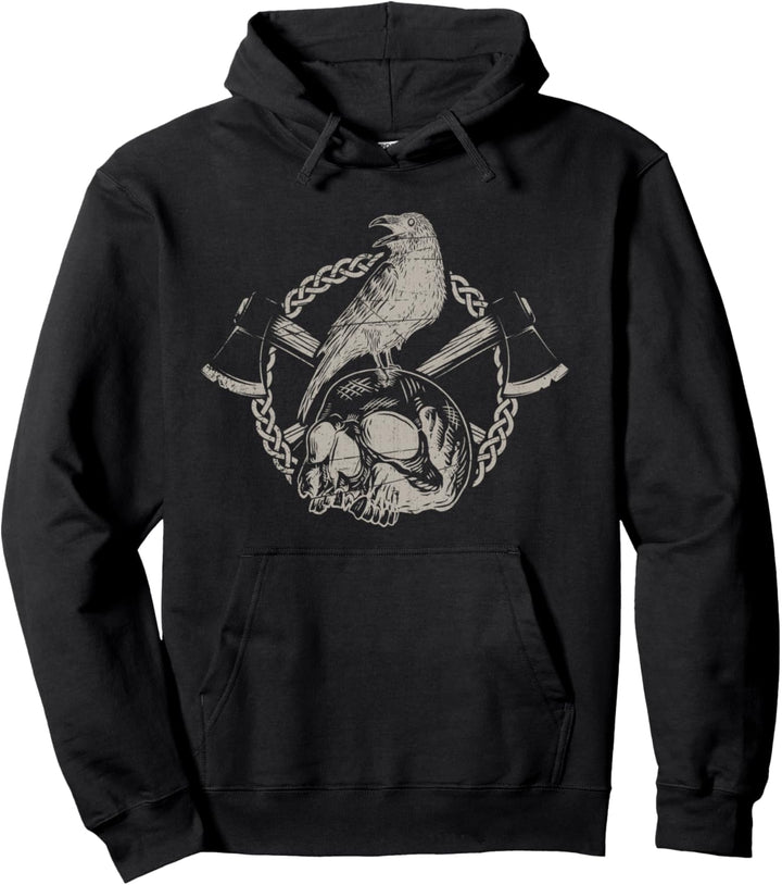 Skandinavische Krähe Valkyrie Valhalla Rabe Odin Wikinger Pullover Hoodie
