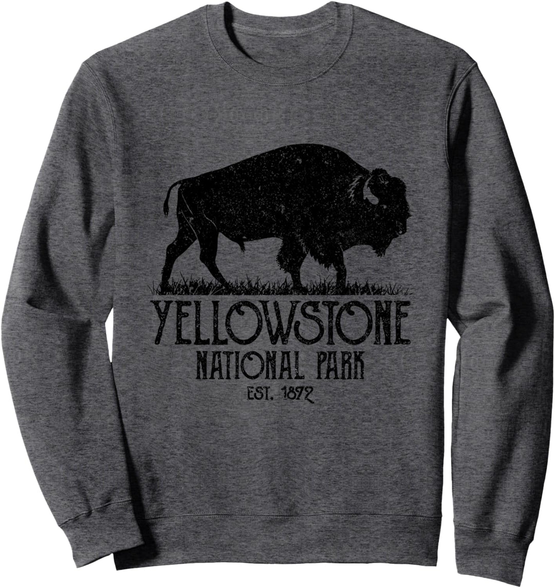Yellowstone NP Buffalo Bison Vintage Yellowstone Sweatshirt