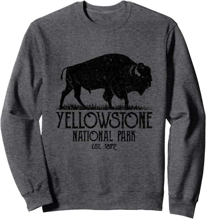 Yellowstone NP Buffalo Bison Vintage Yellowstone Sweatshirt