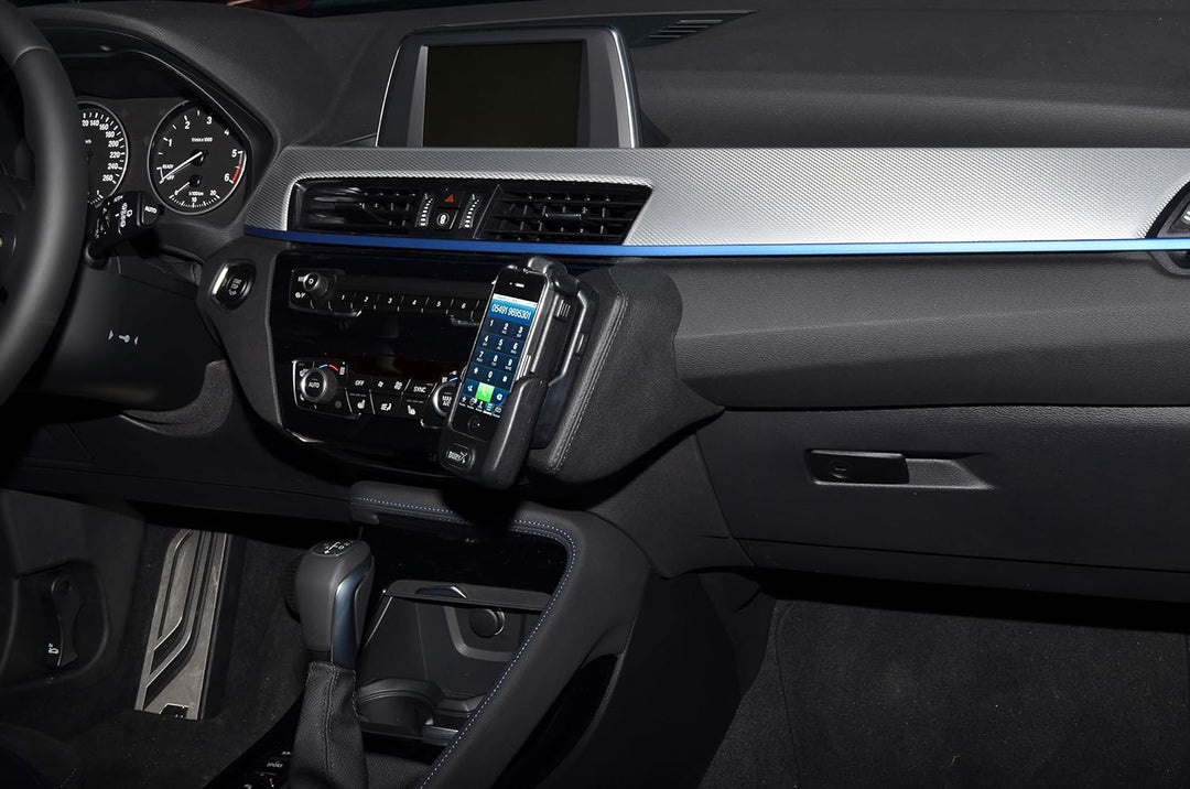 KUDA 2145 Halterung Kunstleder schwarz für BMW X1 (F48) / X2 (F39) ab 2015, 2145